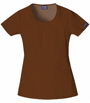 Cherokee WorkWear Women's Solid Top With Smocking-4761