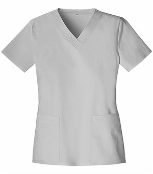 Cherokee Luxe Women's V-Neck Scrub Top With Zigzag Stitching-1845