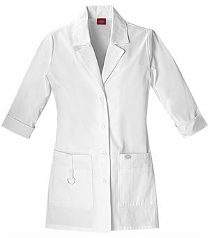 Dickies EDS Women's  30" White 3/4 Sleeve Lab Coat-82402