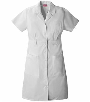 Dickies EDS Women's White Short Sleeves Nurse Scrub Dress-84500