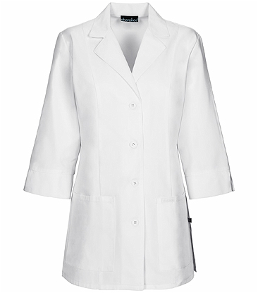 Cherokee Women's 30" 3/4 Sleeve White Antimicrobial Lab Coat-1470A