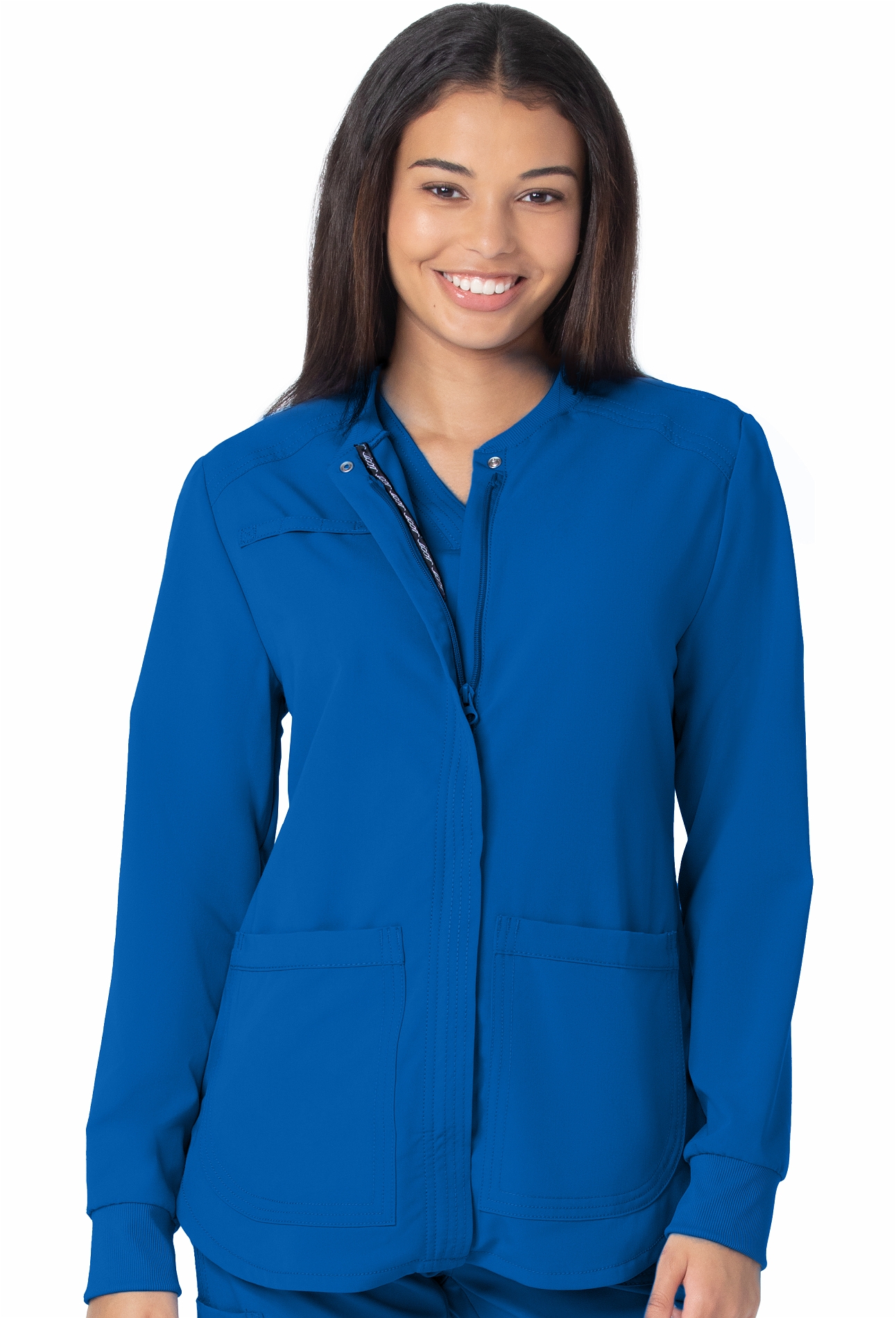 Urbane Icon Urbane ICON Scrub Jacket for Women: 2-Pocket, Contemporary Slim Fit, Premium Luxe Soft, Super Stretch, Zipper Front Warm-Up Medical Scrubs 9736