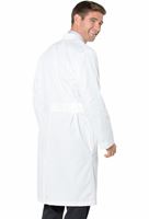 Landau Men's 43" Long White Lab Coat With 3 Front Pockets-3140