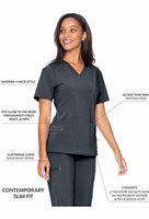 Smitten Women's Solid Athletic Fit V-Neck Scrub Top-S101002