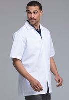 Med-Man Men's Short Sleeve Zip Up Warm-Up Scrub Jacket-1373