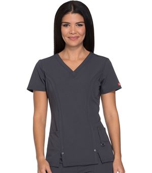 Dickies Xtreme Stretch Women's V-Neck Solid Scrub Top-82851