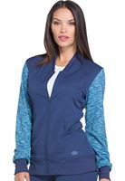 Dickies Dynamix Women’s Zip Up Contrasting Sleeves Warm-Up Scrub Jacket-DK340