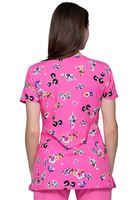 HeartSoul Women's Floral Printed V-Neck Scrub Top-HS721