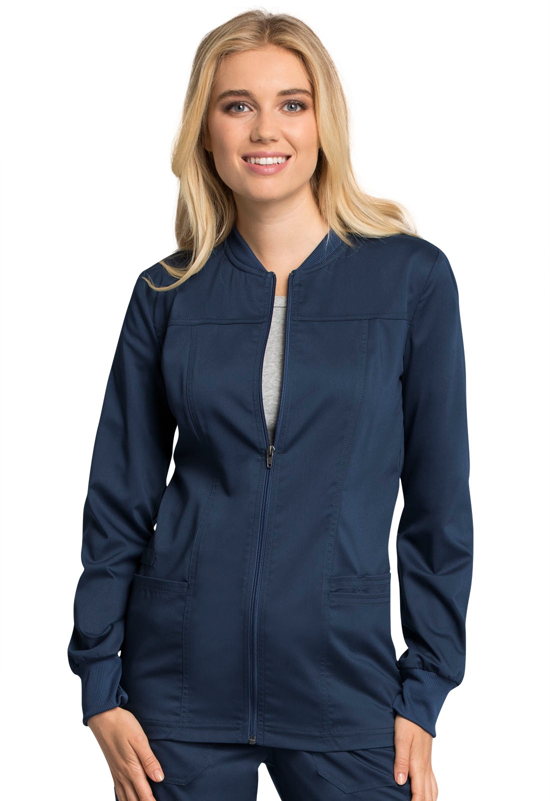 Cherokee Workwear Revolution Tech Women's Zip Up Scrub Jacket-WW305AB