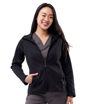 Adar Pro Women's Performance Full Zip Bonded Fleece Scrub Jacket-P7202