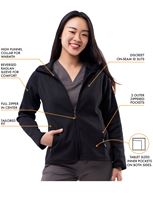 Adar Pro Women's Performance Full Zip Bonded Fleece Scrub Jacket-P7202