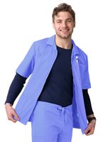 Adar Sivvan Men's Zippered Short Sleeve Scrub Jacket-S8308