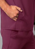 Adar Addition Men's Modern Multi-pocket V-Neck Scrub Top-A6010