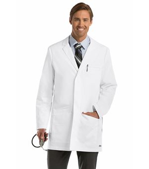 Grey's Anatomy Men's 35" Side Vent White Lab Coat-0917