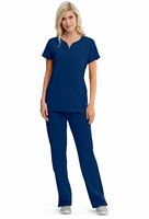 Grey's Anatomy Signature Women's Notched Neck Solid ScrubTop-2121