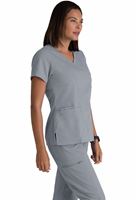 Grey's Anatomy Spandex Stretch Women's  3 Pocket Surplice Scrub Top-GRST001
