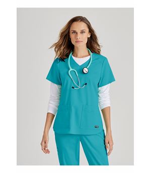 Grey's Anatomy Spandex Stretch Women's 4 Pocket Scrub Top-GRST011