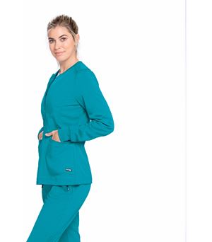 Grey's Anatomy 3 Pocket Princess Line Warm Up Scrub Jacket-GRSW017