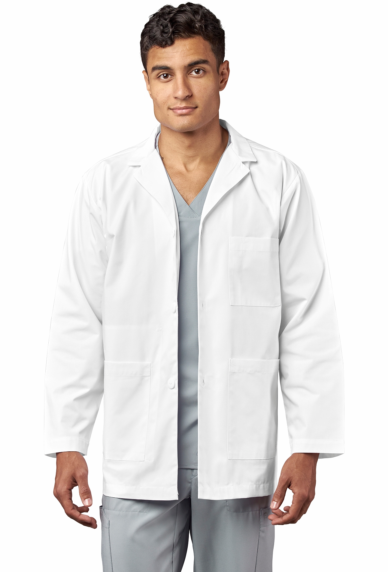 WonderWink Men's White Consultation Lab Jacket-7102
