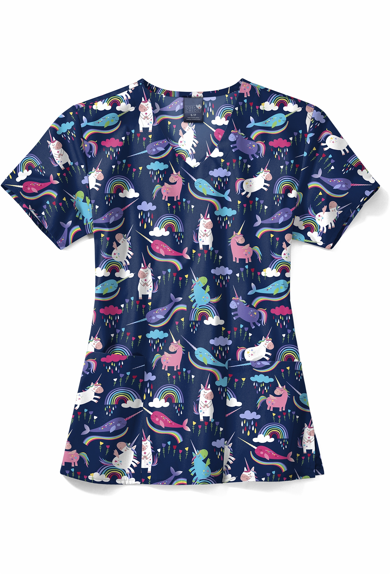 Wonderwink Zoe+Chloe Women's V-Neck Printed Scrub Shirt-Z12202