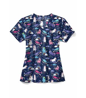 Wonderwink Zoe+Chloe Women's V-Neck Printed Scrub Shirt-Z12202